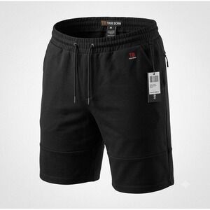 True Born TS273 Men's Black Athleisure Sweat Shorts. Size M. NWT.